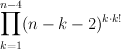\displaystyle\prod_{k=1}^{n-4}(n-k-2)^{k\cdot k!}