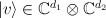 |v\rangle \in \mathbb{C}^{d_1}\otimes\mathbb{C}^{d_2}